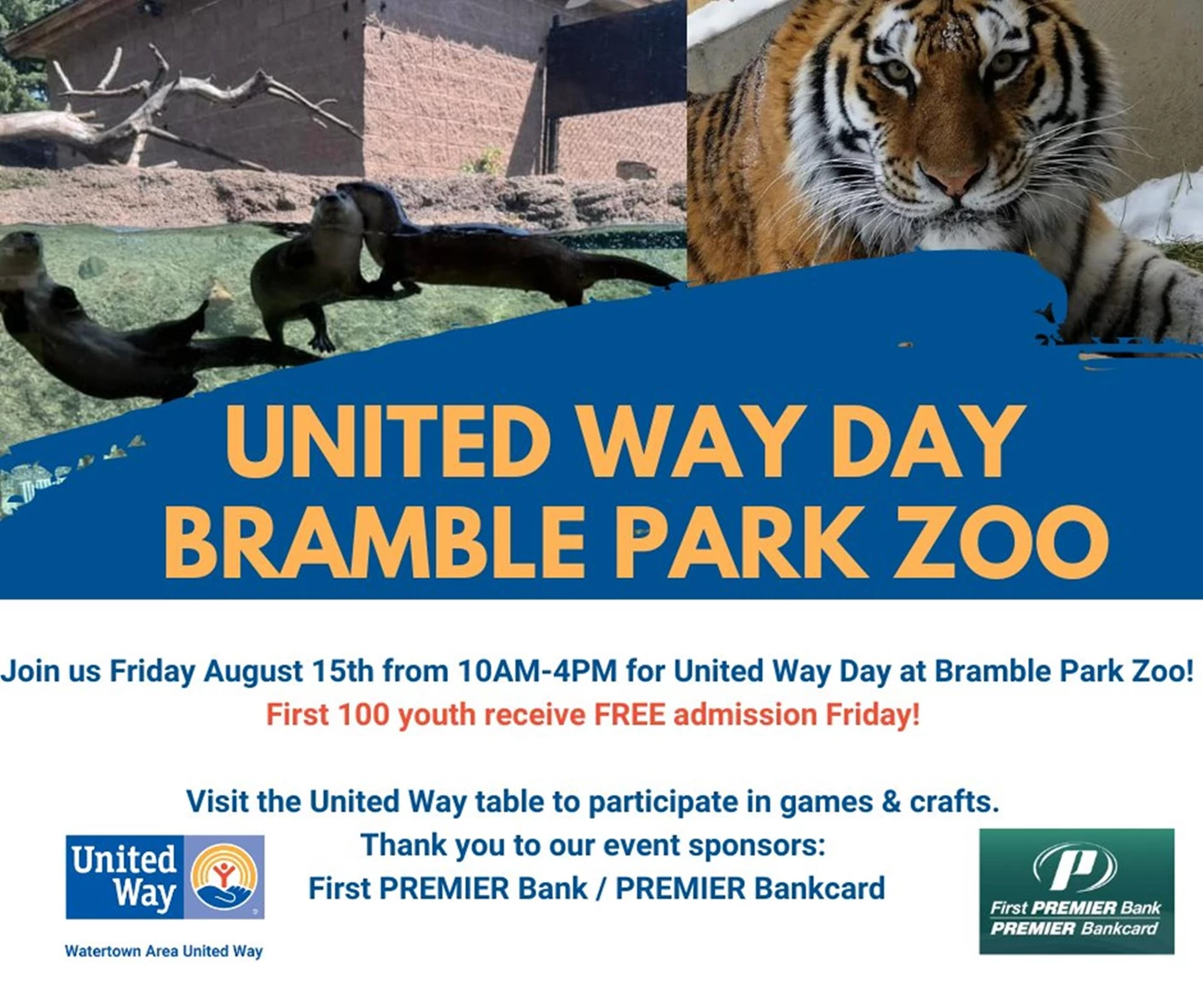 image showing what's happing on United Way Day at Bramble Park Zoo