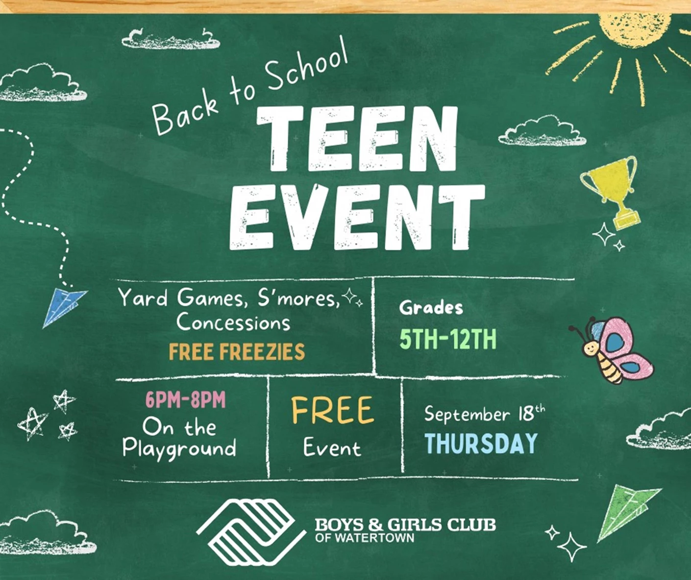 image showing what's happing on Back to School Teen Event