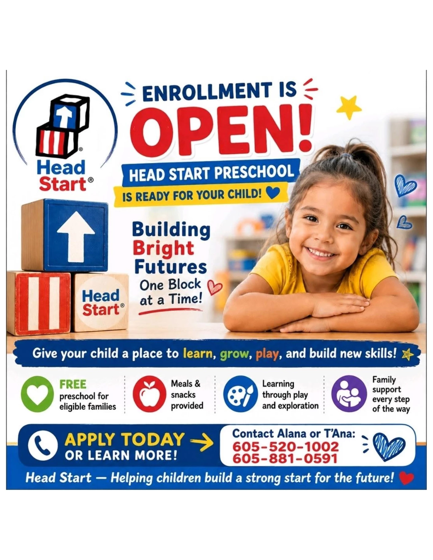 image showing what's happing on Open Enrollment for Head Start Preschool