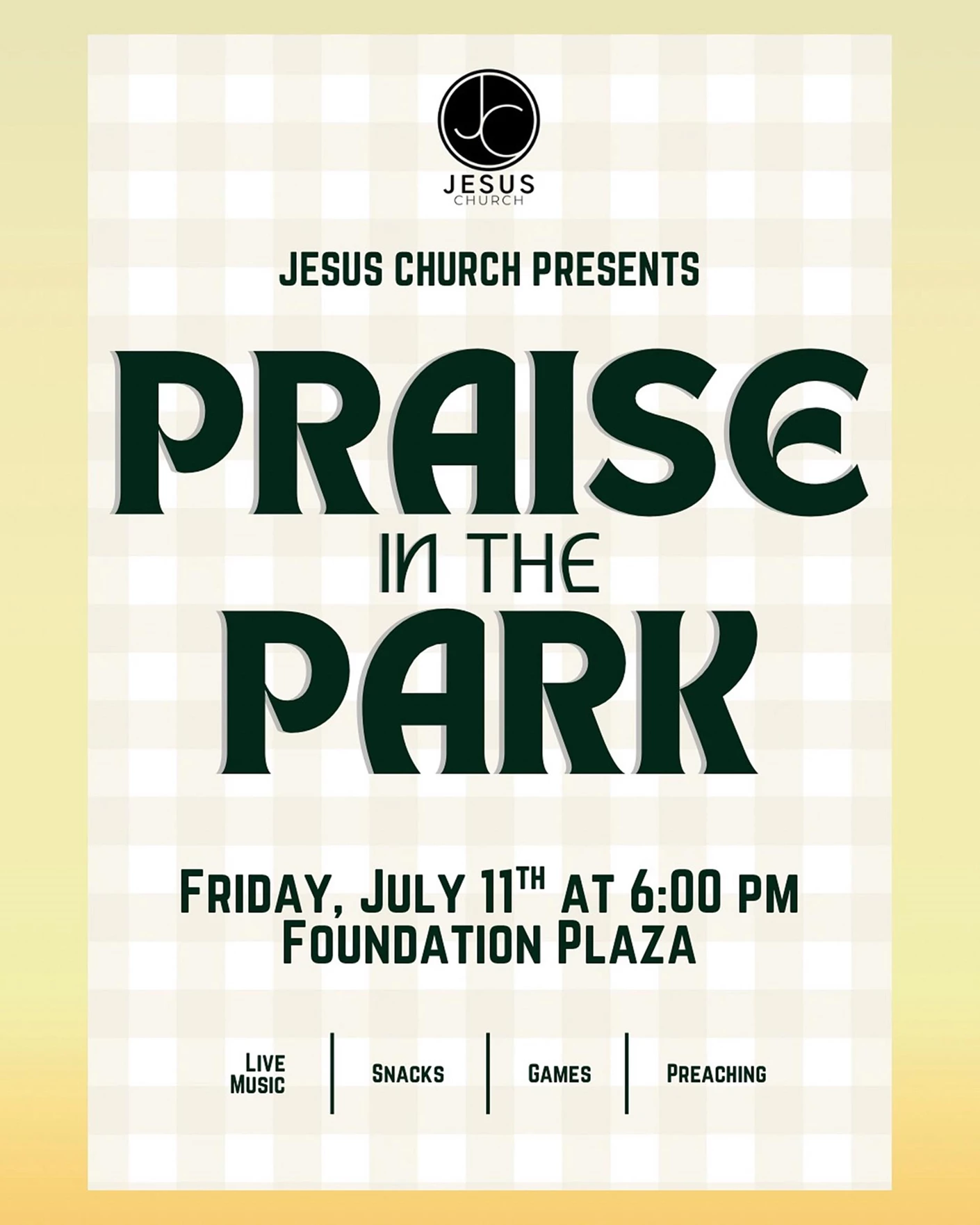 image showing what's happing on Praise in the Park