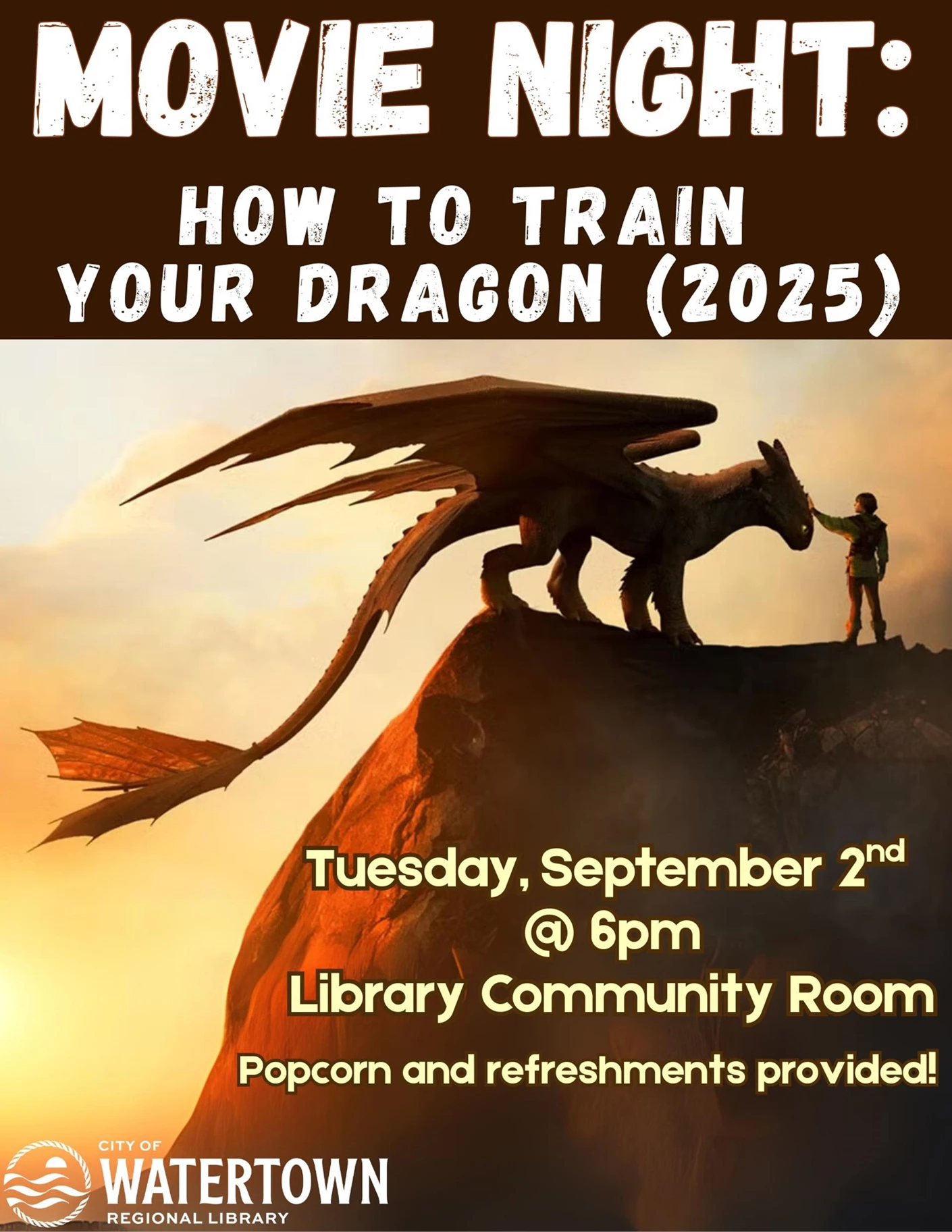 image showing what's happing on Movie Night: Live Action How to Train Your Dragon