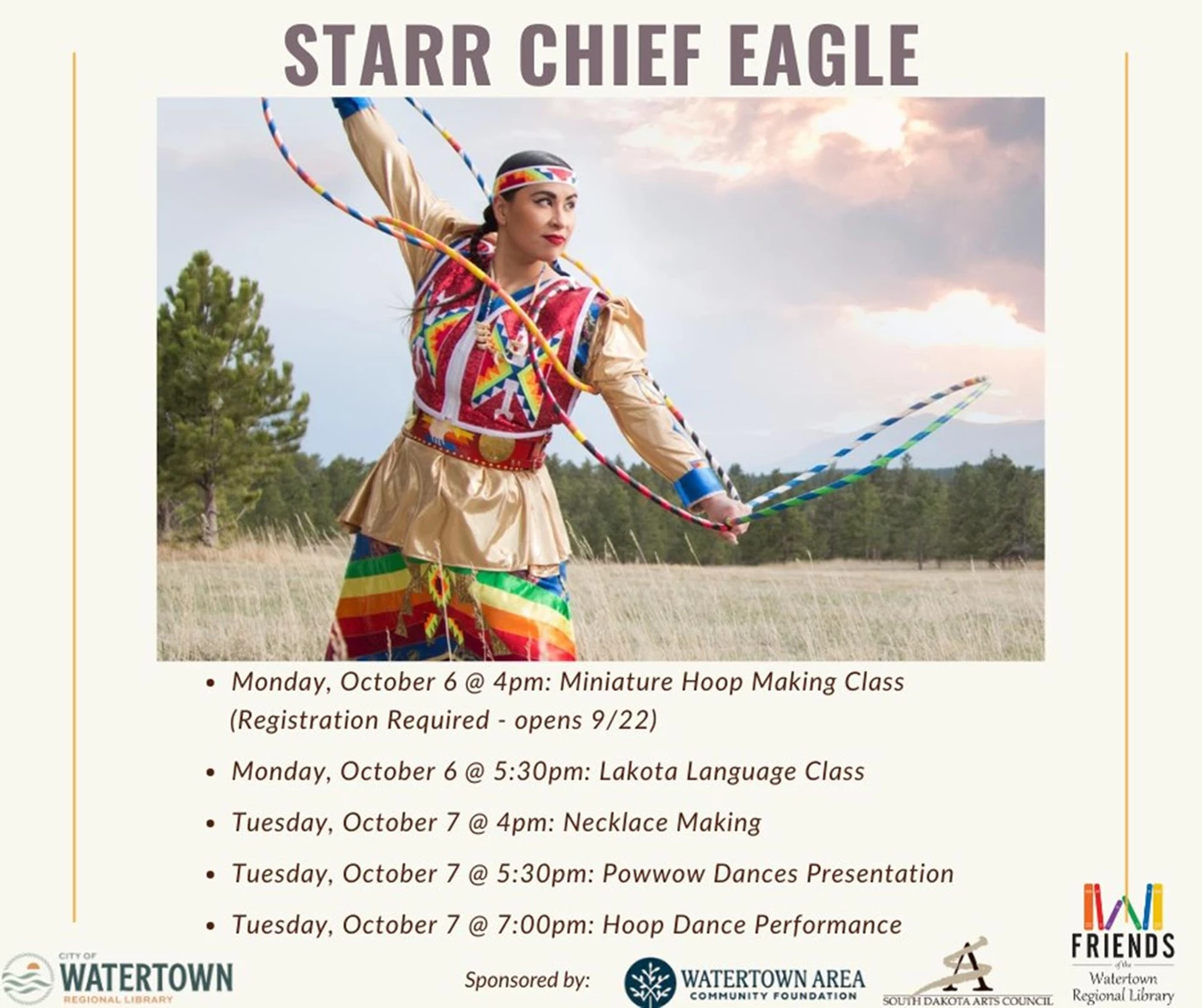 image showing what's happing on  Starr Chief Eagle at Watertown Regional Library