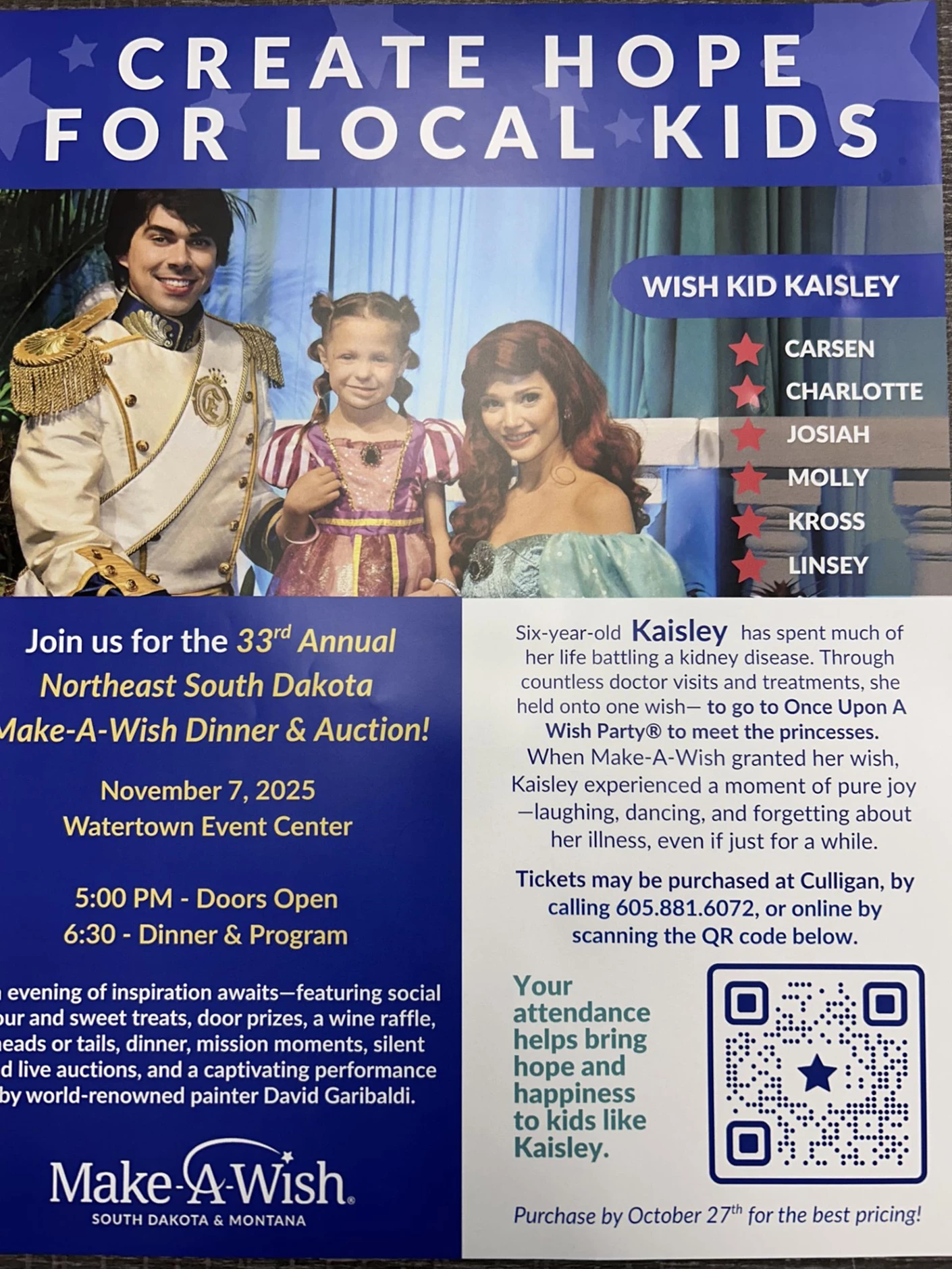 image showing what's happing on 33rd Annual Make-A-Wish Dinner & Auction