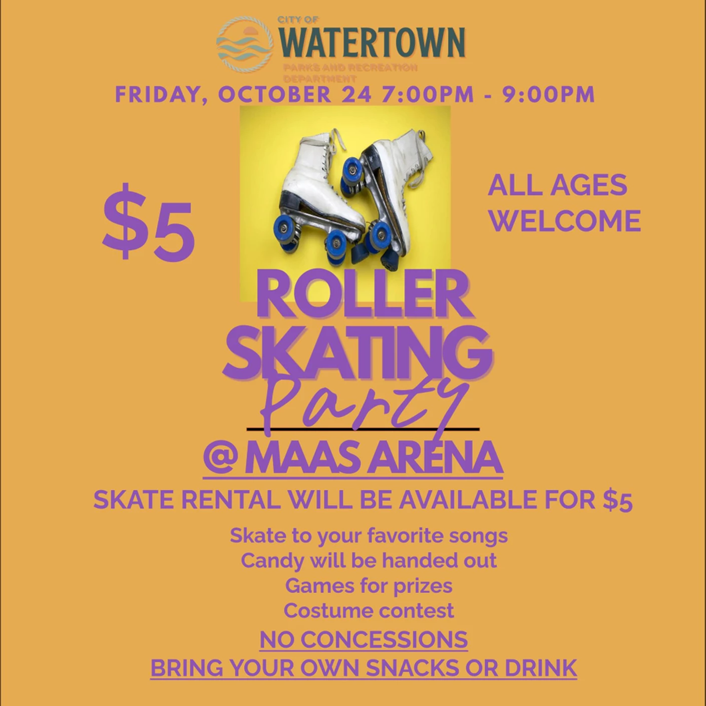 image showing what's happing on Halloween Roller Skating Party