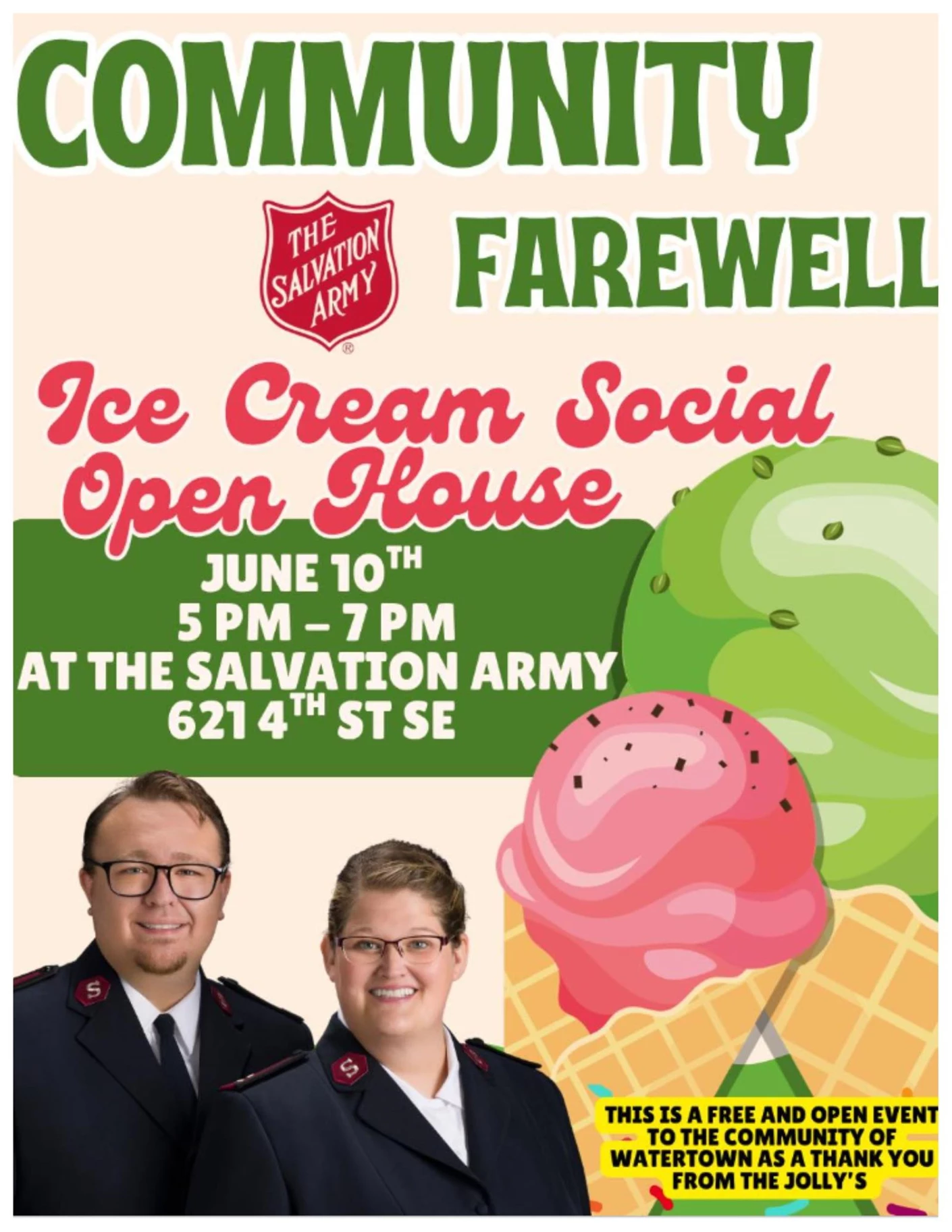 This is a free and open event to the public as a Thank you and Farewell from the Jolly's