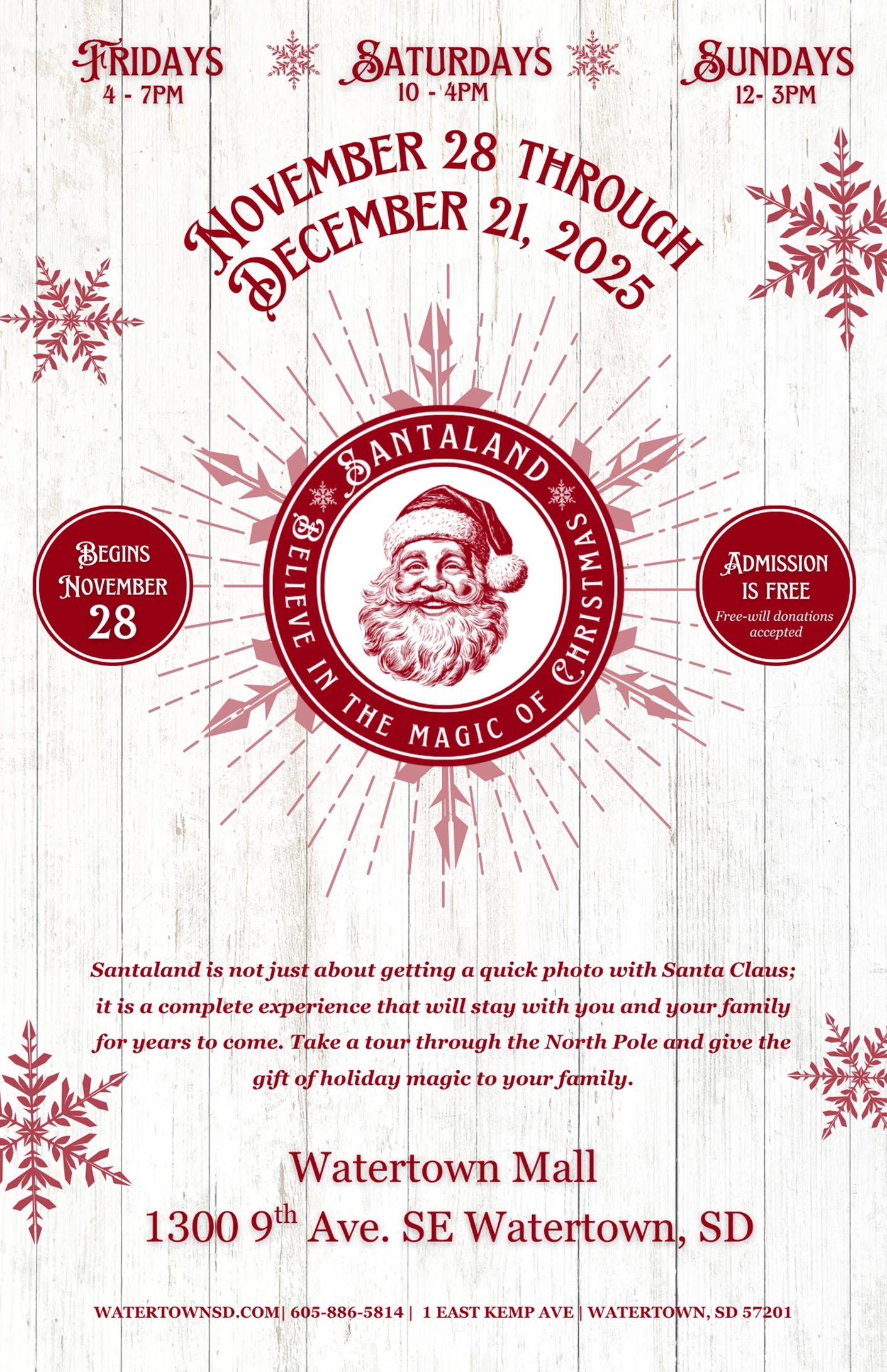 image showing what's happing on Santaland 2025