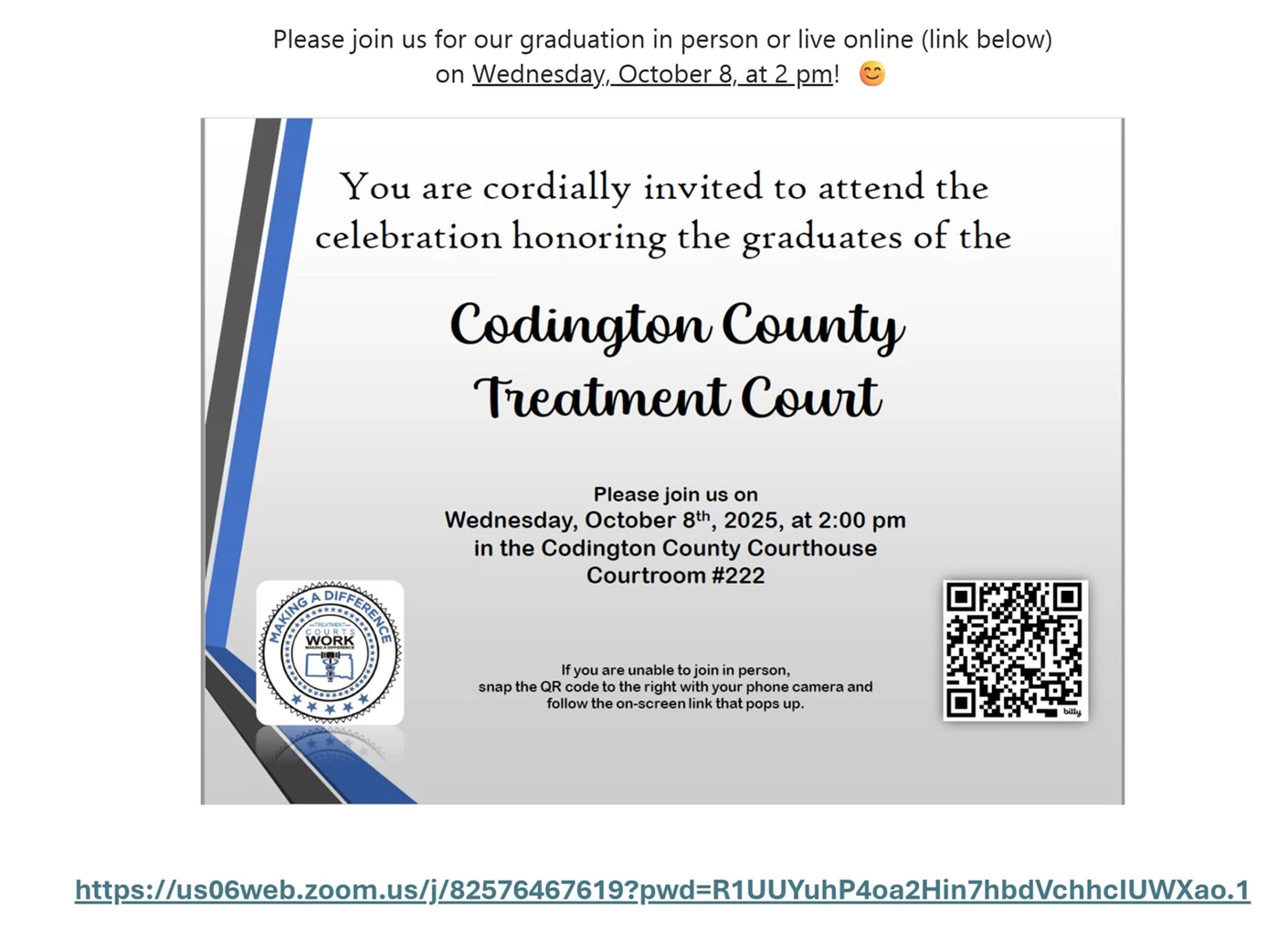 image showing what's happing on Treatment Court Graduation