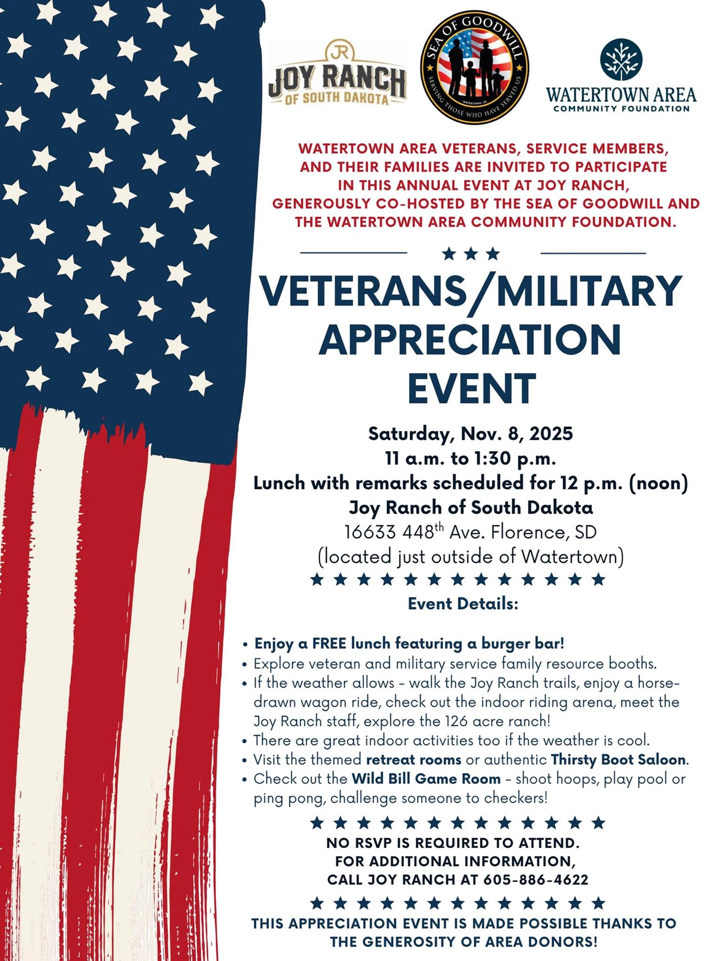 image showing what's happing on Veterans/Military Appreciation Event